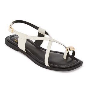 NiB Worthington Women Vintage Adjustable Flats Sandal Cream Size 10 M $70 RY1324